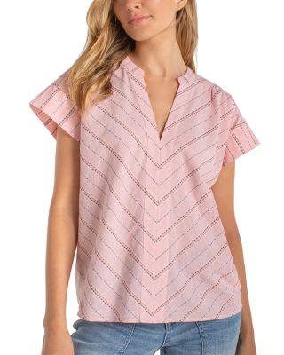 Short Sleeve Popover Woven Top