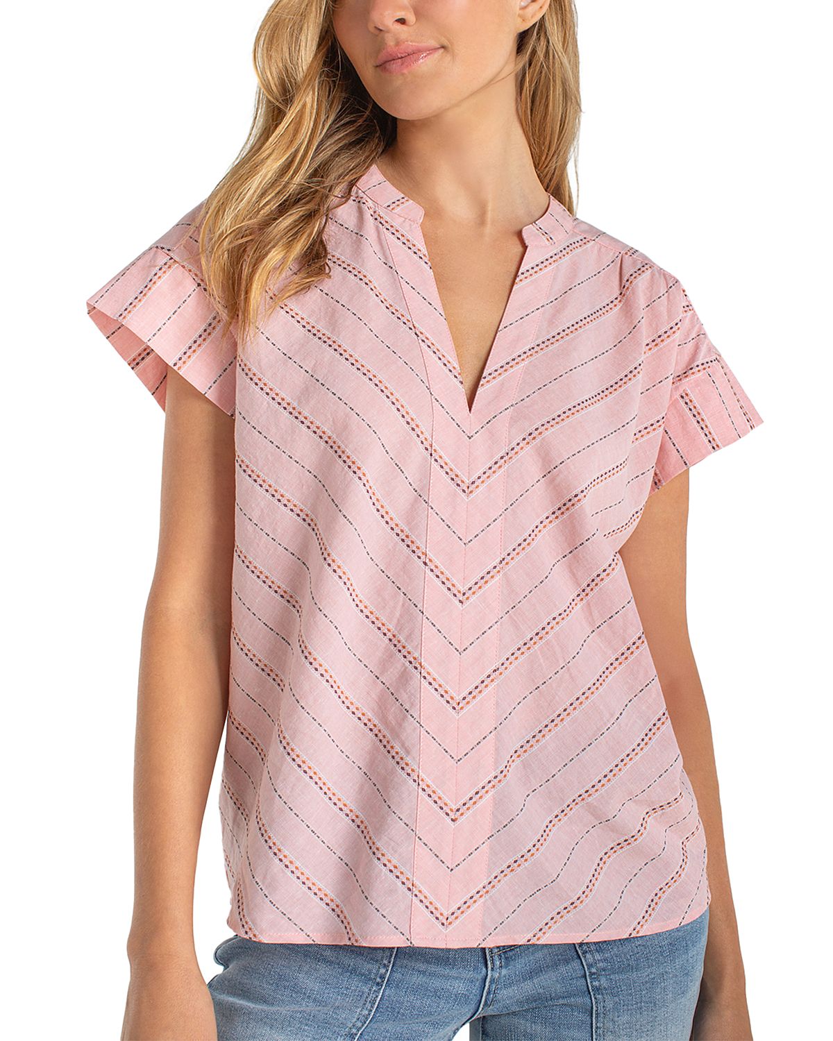 Liverpool Los Angeles Plus Short Sleeve Popover Woven Top