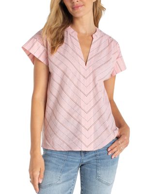 Short Sleeve Popover Woven Top