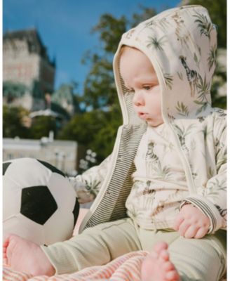 Boys' Organic Cotton Jersey Reversible Hooded Zebra Print Jacket - Baby