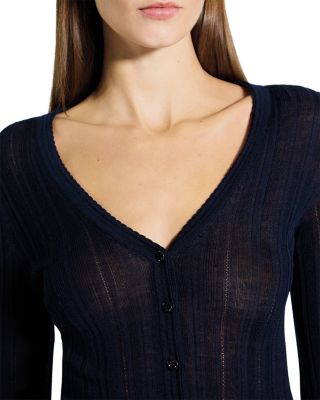 Novel Rib V Neck Cardigan 