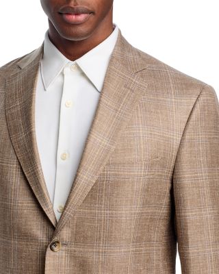 Loro Piana Fabric Wool, Silk, & Linen Plaid Unstructured Regular Fit Sport Coat - Exclusive