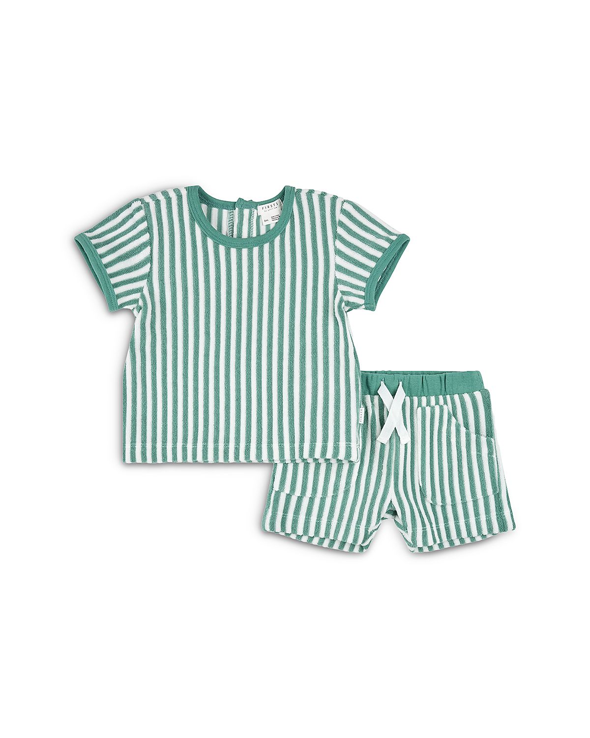 Firsts by petit lem Boys' Striped Short Sleeved Top & Shorts Set - Baby