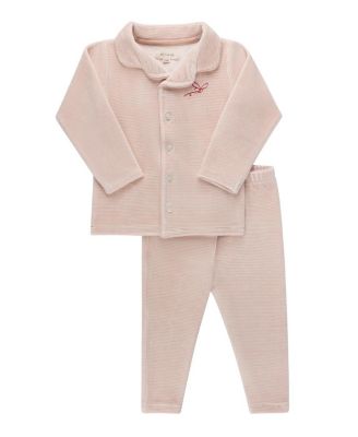 Unisex Velour Stripe Collection Pajama Set - Baby, Little Kid, Big Kid
