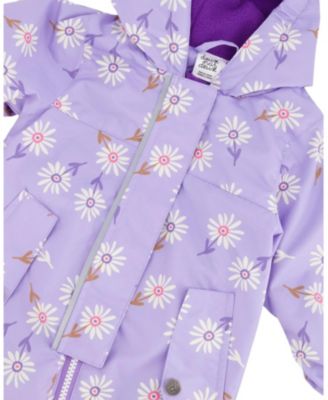 Girls' Mid-Season One-Piece Daisy Print Outerwear with Hat - Baby