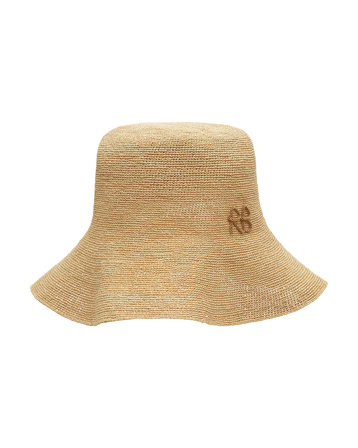 Ruslan Baginskiy Monogram Embellished Straw Bucket Hat
