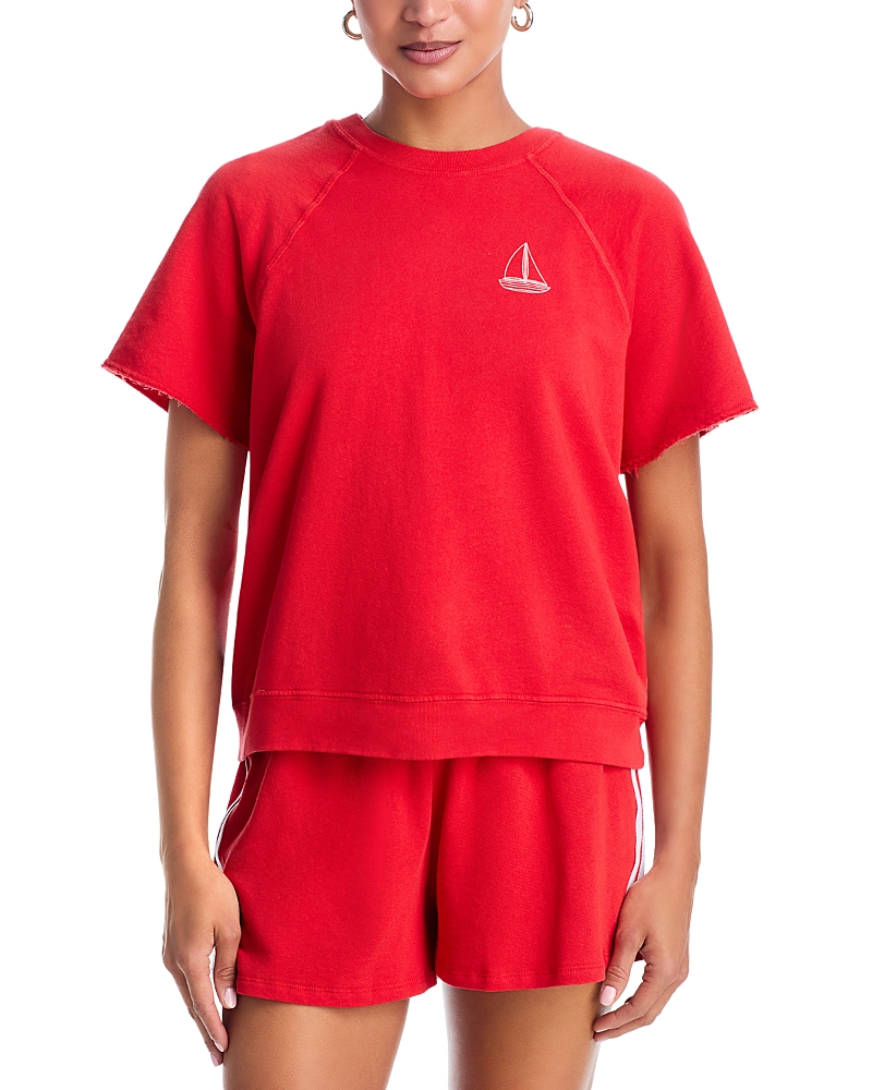 Aqua Julia Sail Boat Short Sleeve Sweatshirt - Exclusive