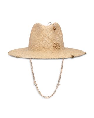 Chain Strap Straw Fedora 