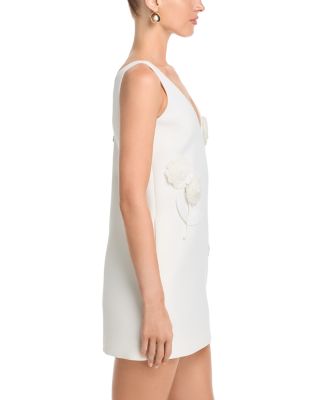 Crepe Embellished Flower Mini Dress