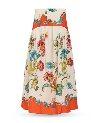 Vicki Floral Drop Waist Skirt