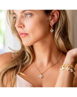 Berry Clover Mother of Pearl Hoop Earrings