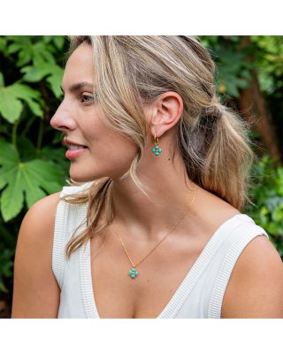 Berry Clover Turquoise Hoop Earrings