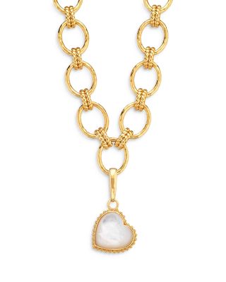 Love Mother Of Pearl Medium Heart Charm 