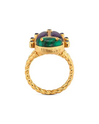 Malachite & Amethyst Scarab Grande Ring
