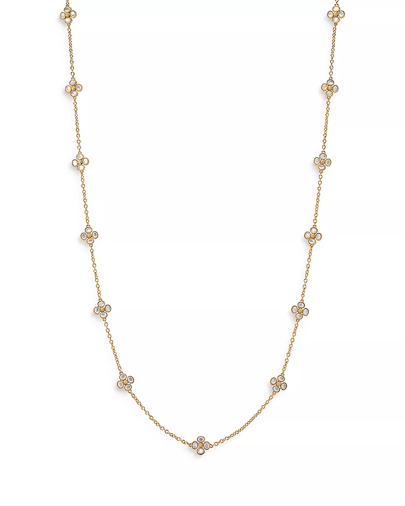 Capucine De Wulf Berry Clover Mother of Pearl Double Sided Long Necklace, 34