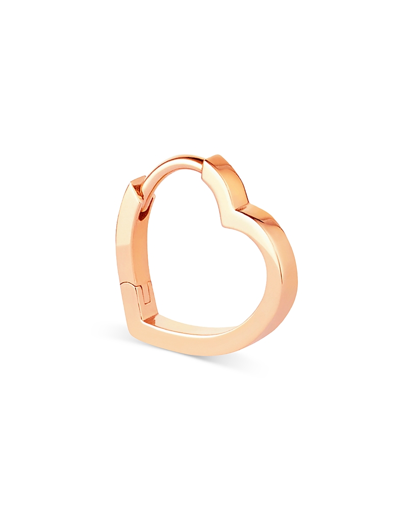 Repossi 18K Rose Gold Antifer Polished Heart Single Hoop Earring