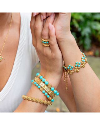 Berry Clover Turquoise Link Bracelet