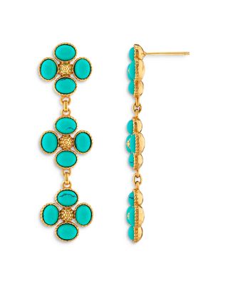 Berry Clover Turquoise Linear Earrings