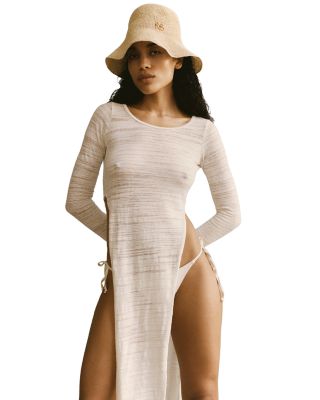 Monogram Embellished Straw Bucket Hat