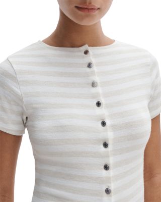 The Knit Stripe Button Tee