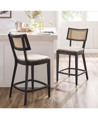  Caledonia Wood Counter Stools, Set of 2