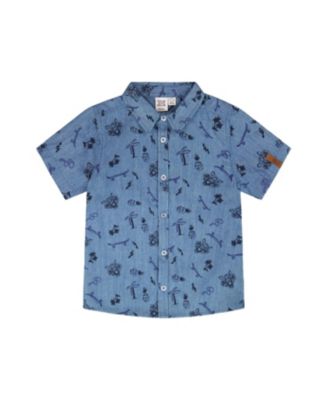 Boys' Chambray Skateboards Short-Sleeve Shirt - Little Kid, Big Kid
