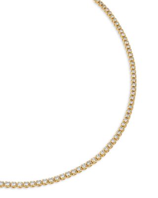 Diamond Tennis Necklace in 14K Yellow Gold, 5.0 tcw
