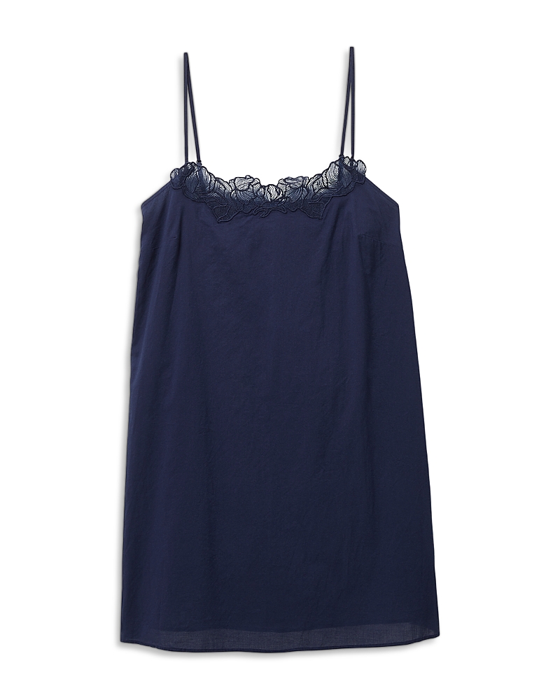 Petite Plume Voile Fleur Lace Trim Camisole In Blue