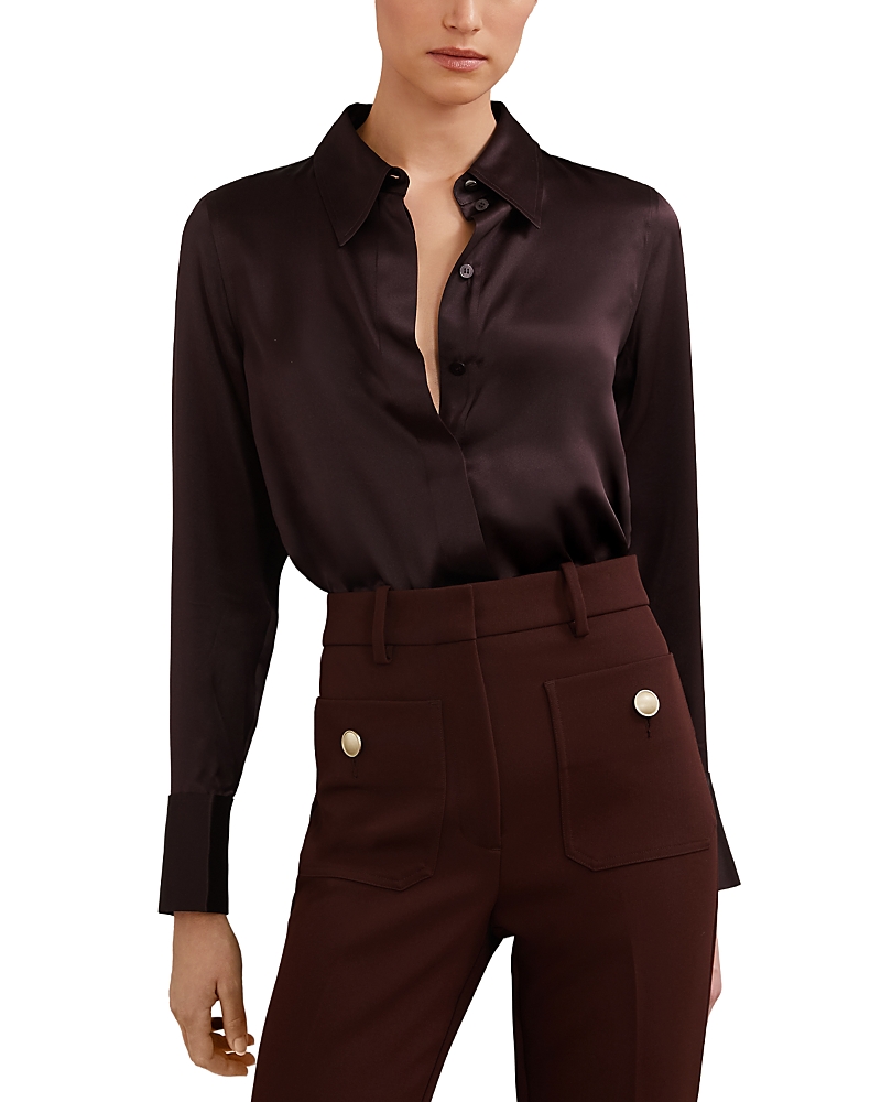 Reiss Petites Ameira Silk Satin Shirt