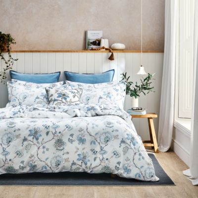 Tropical Floral Cotton Sateen Reversible Duvet Cover Set, Full/Queen - Exclusive