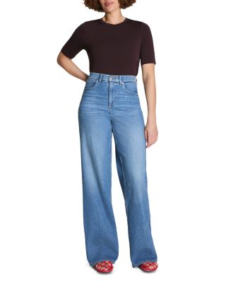 Authentic Stretch High Rise Wide Leg Jeans in Elysian
