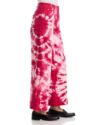 Betsy Tie Dye High Rise Wide Jeans in Goji Berry