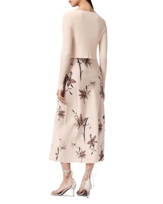 long sleeve maternity maxi dress Angel Maternity Dana Maternity Maxi Dress in Black Leaf Print