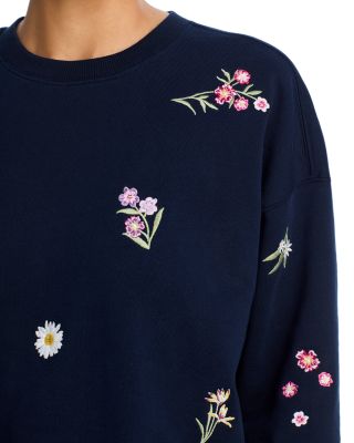 Flower Embroidered Sweatshirt - Exclusive