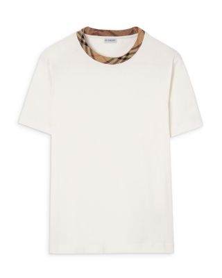 Check Trim Cotton Tee Shirt