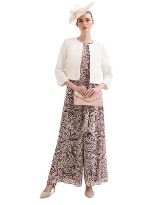 Janine Leaf Print Jumpsuit 