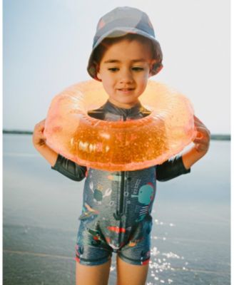 Boys' One-Piece Long Sleeve Marine Animals Rashguard - Little Kid