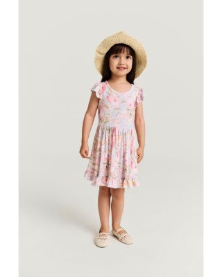 Girls' Rose Dreams Ruffled Twirl Dress - Little Kid