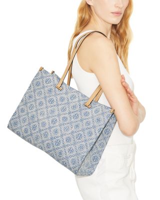 T Monogram Denim Tote