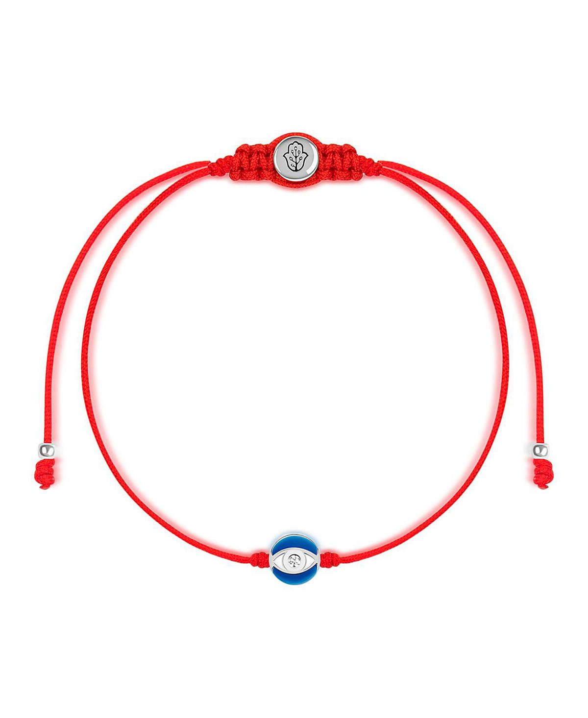 Karma and Luck Super Guardian Navy Enamel Evil Eye Drawstring Bracelet