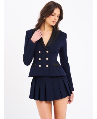  Nasia Double Breast Backless Blazer