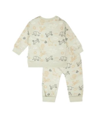 Boys' Organic Cotton Jersey Animal Print Sweater and Pants Set - Baby