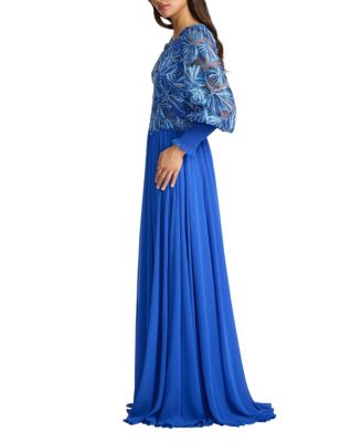  Dansby Embroidered Bishop Sleeve Gown