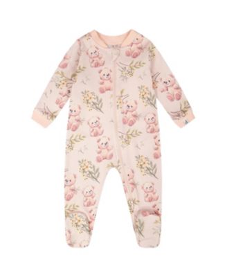  Girls' Organic Cotton Bear Print One-Piece Pyjama - Baby