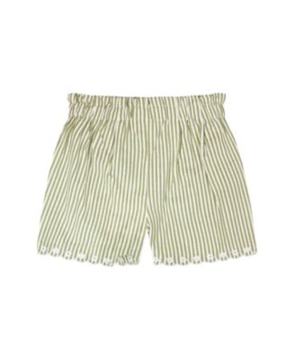 Girls' Stripes with Embroidery Flared Shorts - Big Kid