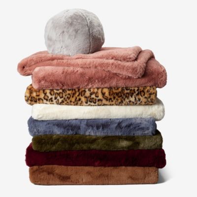 Big Rabbit Faux Fur Decorative Pillows and Throw Blanket