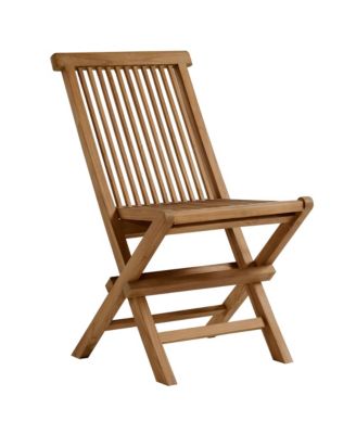  Vienna Outdoor Patio Teak Wood Dining Set with Folding Chairs, Set of 5