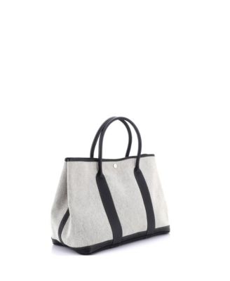 36 Garden Party Tote Toile and Leather