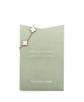  Vintage-like Alhambra 5 Motifs Bracelet 18K Gold and Mother of Pearl