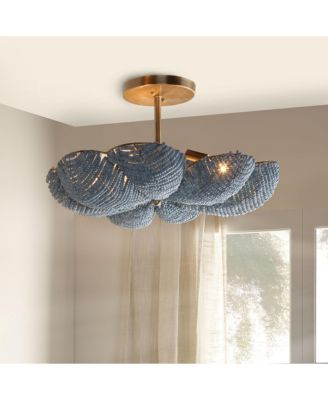  Anguilla Wood Beaded Semi-Flush Mount